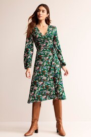 Boden Green Joanna Jersey Midi Wrap Dress - Image 1 of 5