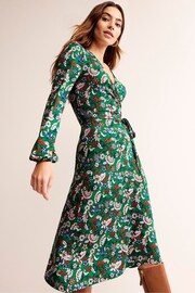 Boden Green Joanna Jersey Midi Wrap Dress - Image 2 of 5