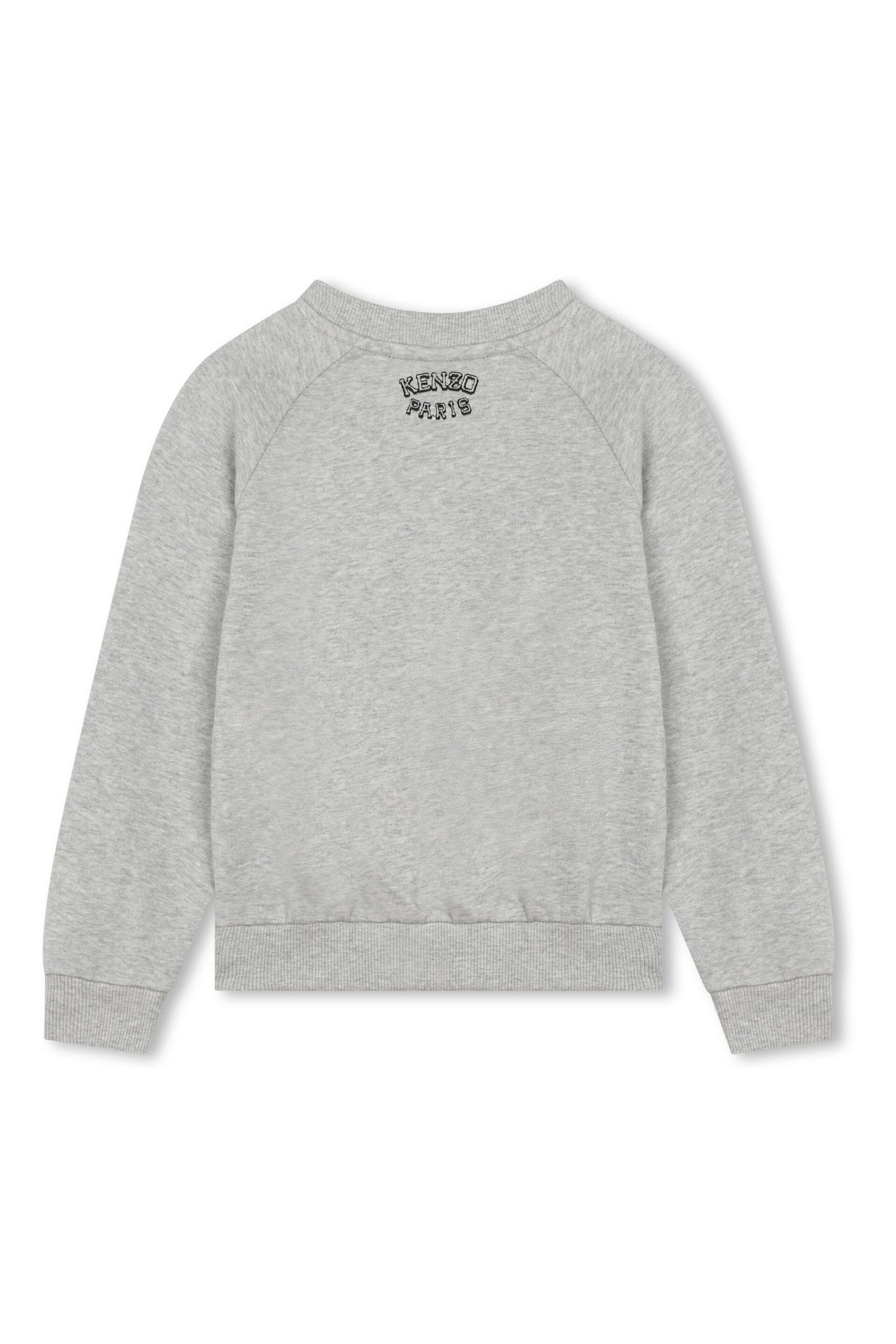 KENZO KIDS Grey Varsity Logo Crew Sweatshirt - Image 2 of 2