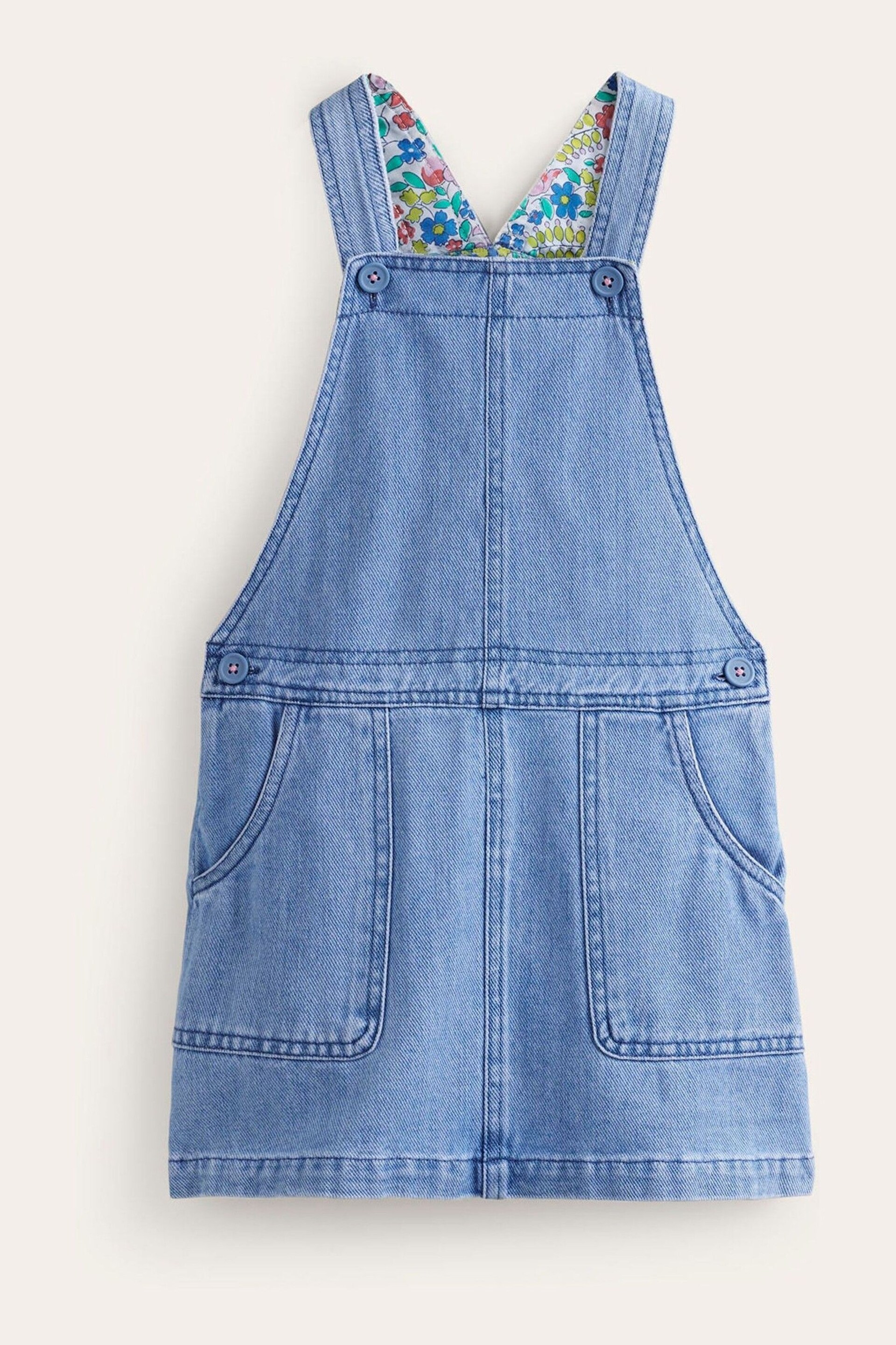 Boden Blue Relaxed Dungaree Dress - Image 2 of 4
