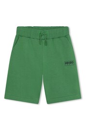 KENZO KIDS Green Logo Jersey Shorts - Image 1 of 2