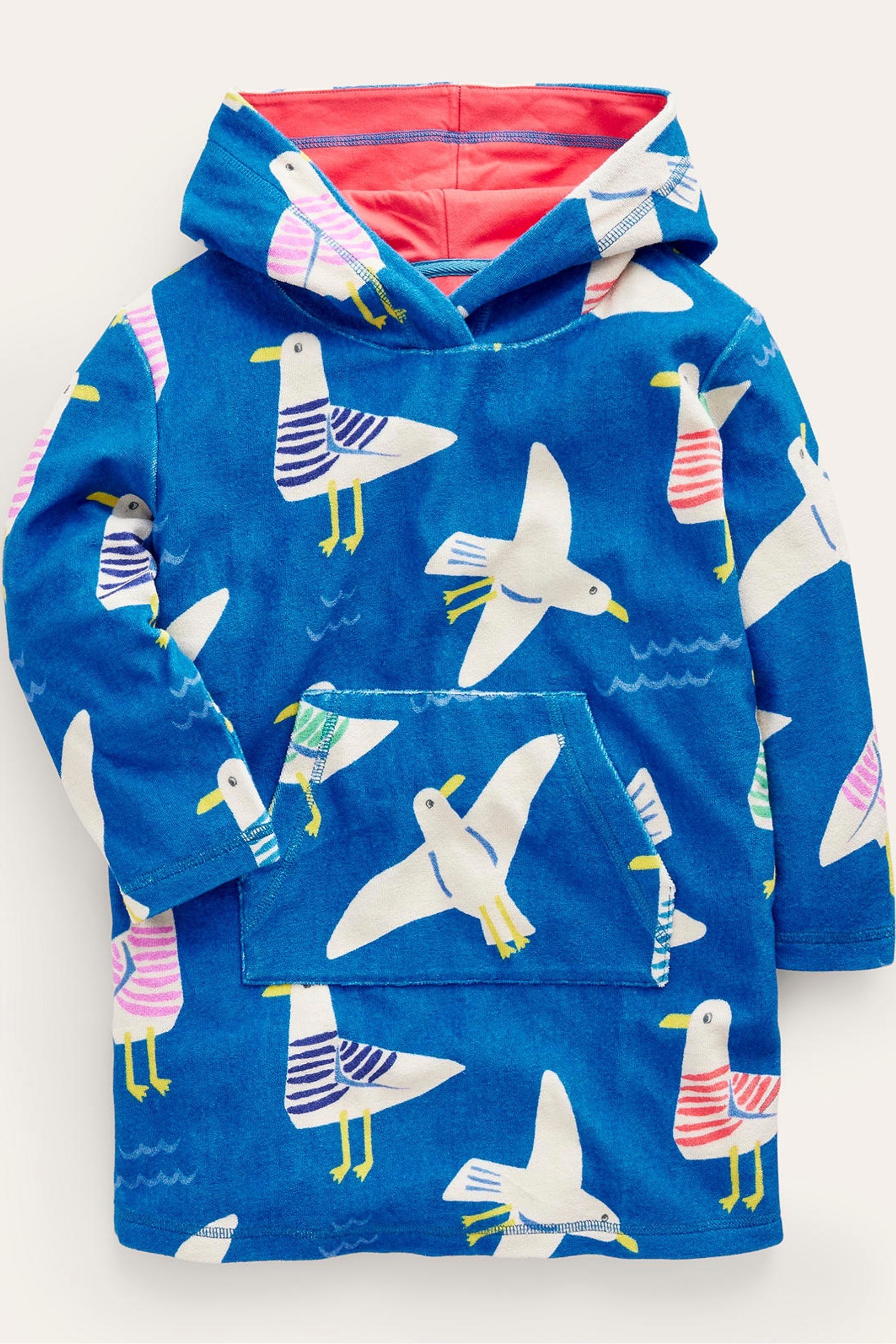 Buy Boden Blue Seagull Pattern Towelling Throw on Poncho from Next Luxembourg
