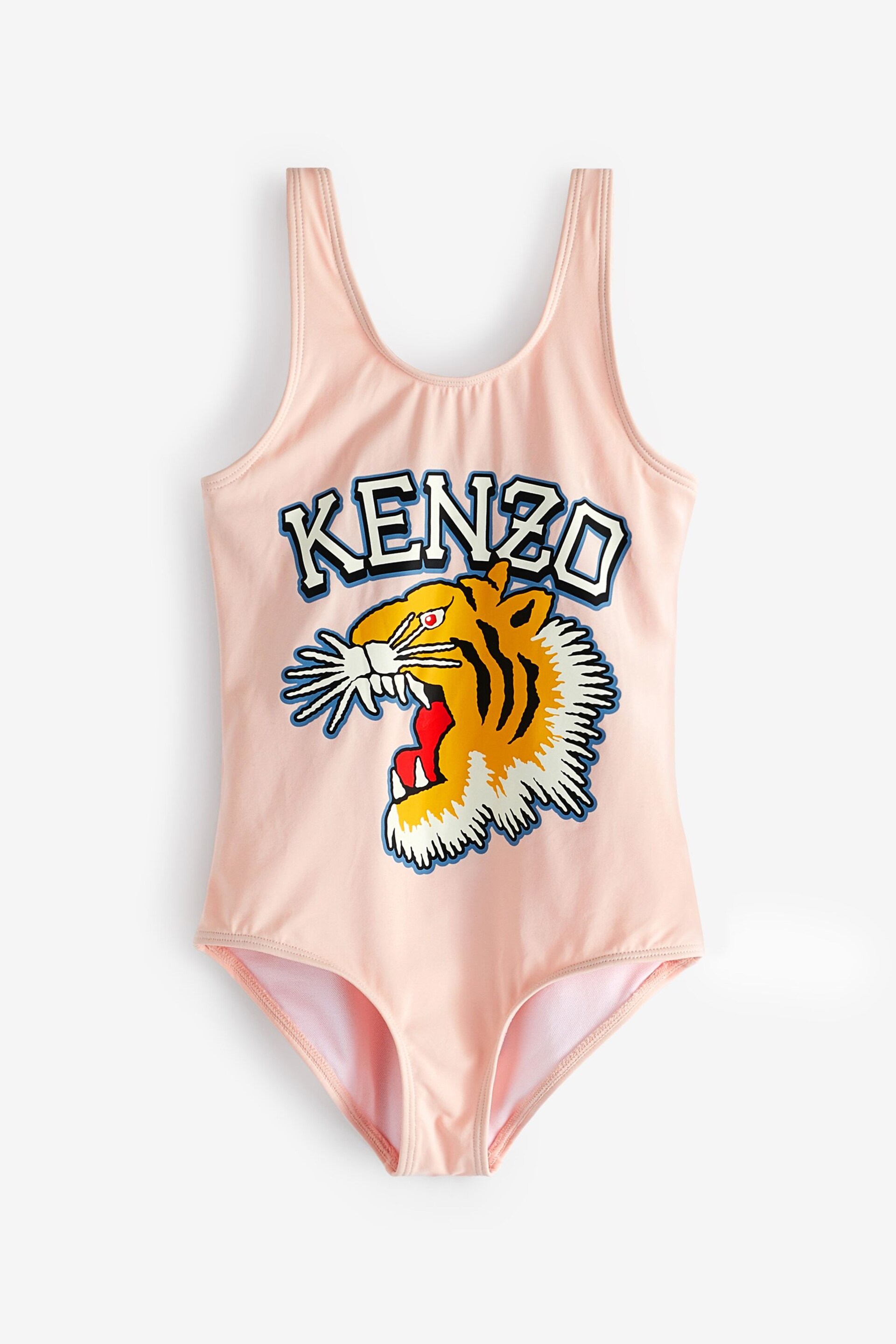 KENZO KIDS Pink Varisty Tiger Logo Swimsuit - Image 1 of 2