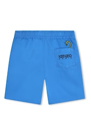 KENZO KIDS Blue Logo Jersey Shorts - Image 4 of 4