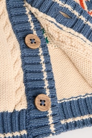 Varsity Bear Knitted 100% Cotton Baby Cardigan (0mths-2yrs) - Image 7 of 7