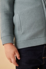 Blue 100% Cotton Zip Through Cardigan (3mths-7yrs) - Image 6 of 10