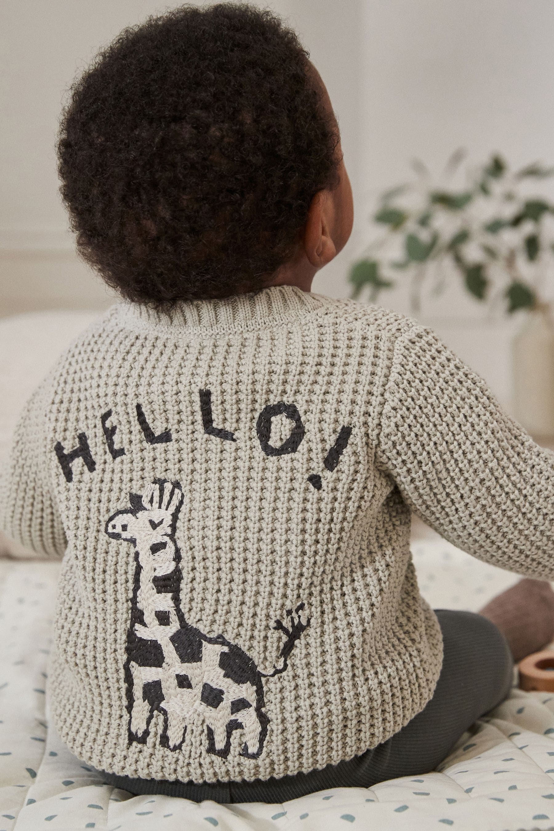 Buy Grey Giraffe Knitted 100 Cotton Baby Cardigan 0mths 2yrs from the Next UK online shop
