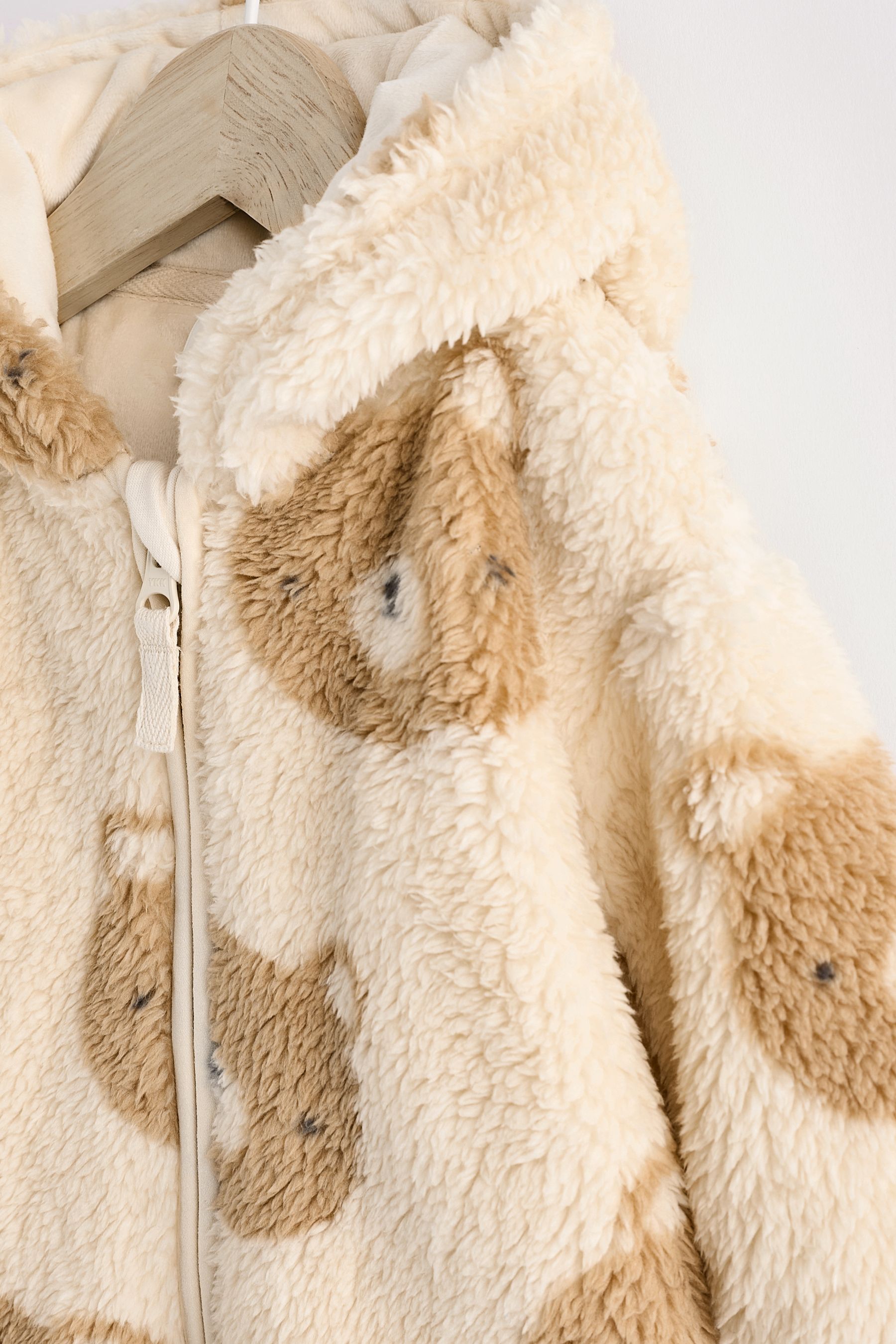 Buy Ecru Tan Bear Print Baby Cosy Fleece Jacket with 3d Ears 0mths 2yrs from the Next UK online shop