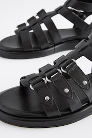 Black Extra Wide Fit Forever Comfort® Leather Gladiator Sandals - Image 5 of 5