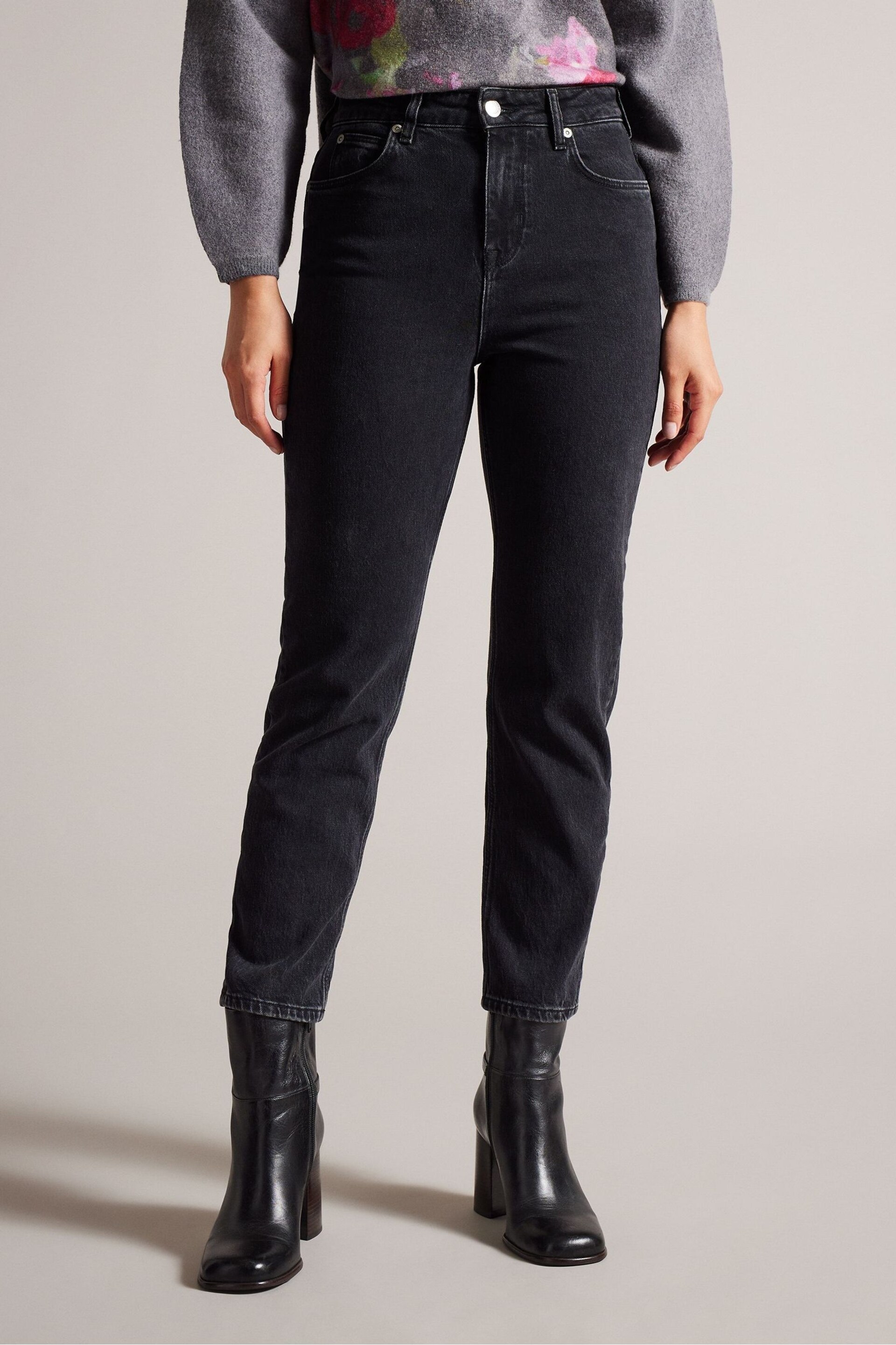 Ted Baker Black Straight Leg Dahla Denim Jeans - Image 1 of 5