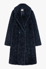 Hush Blue Leighton Textured Faux Fur Coat - Image 5 of 5