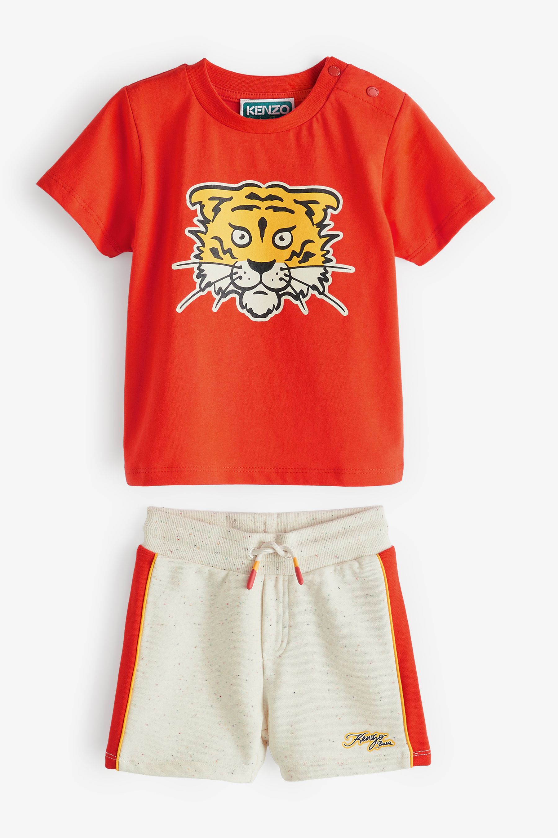 Buy KENZO KIDS Baby Red Tiger Varisty Logo Print Short Sleeve Top and Shorts Set from Next Luxembourg
