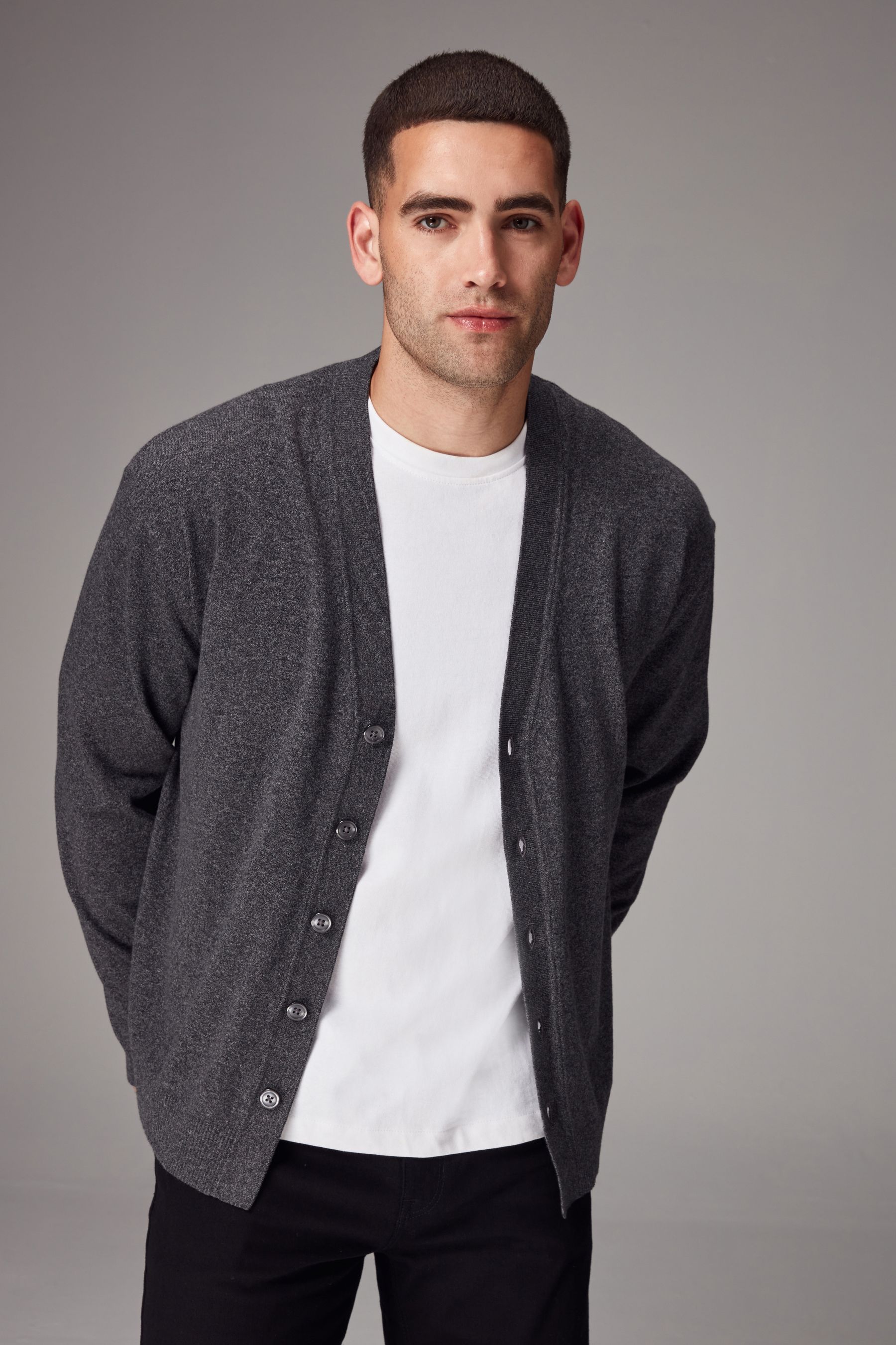 Charcoal grey cardigans discount