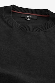 Black Crew Neck Regular Knitted Long Sleeve Jumper - Image 6 of 7