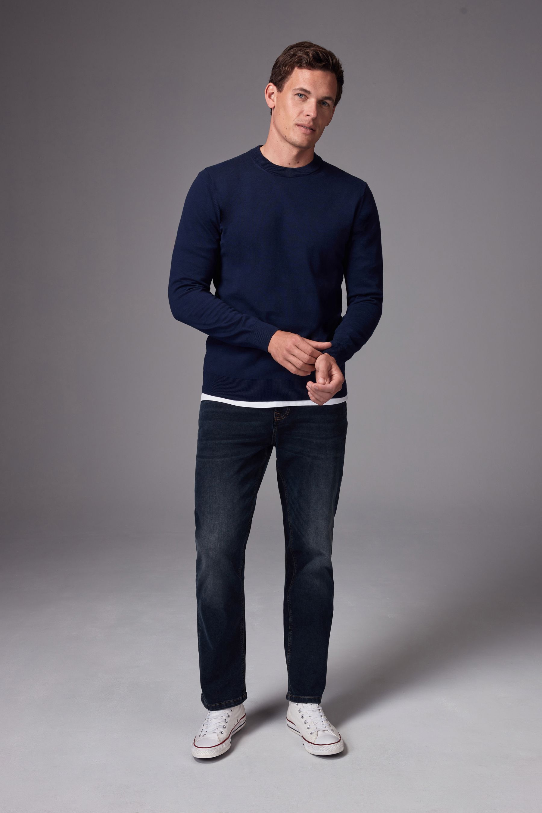 Plain navy blue jumper new arrivals