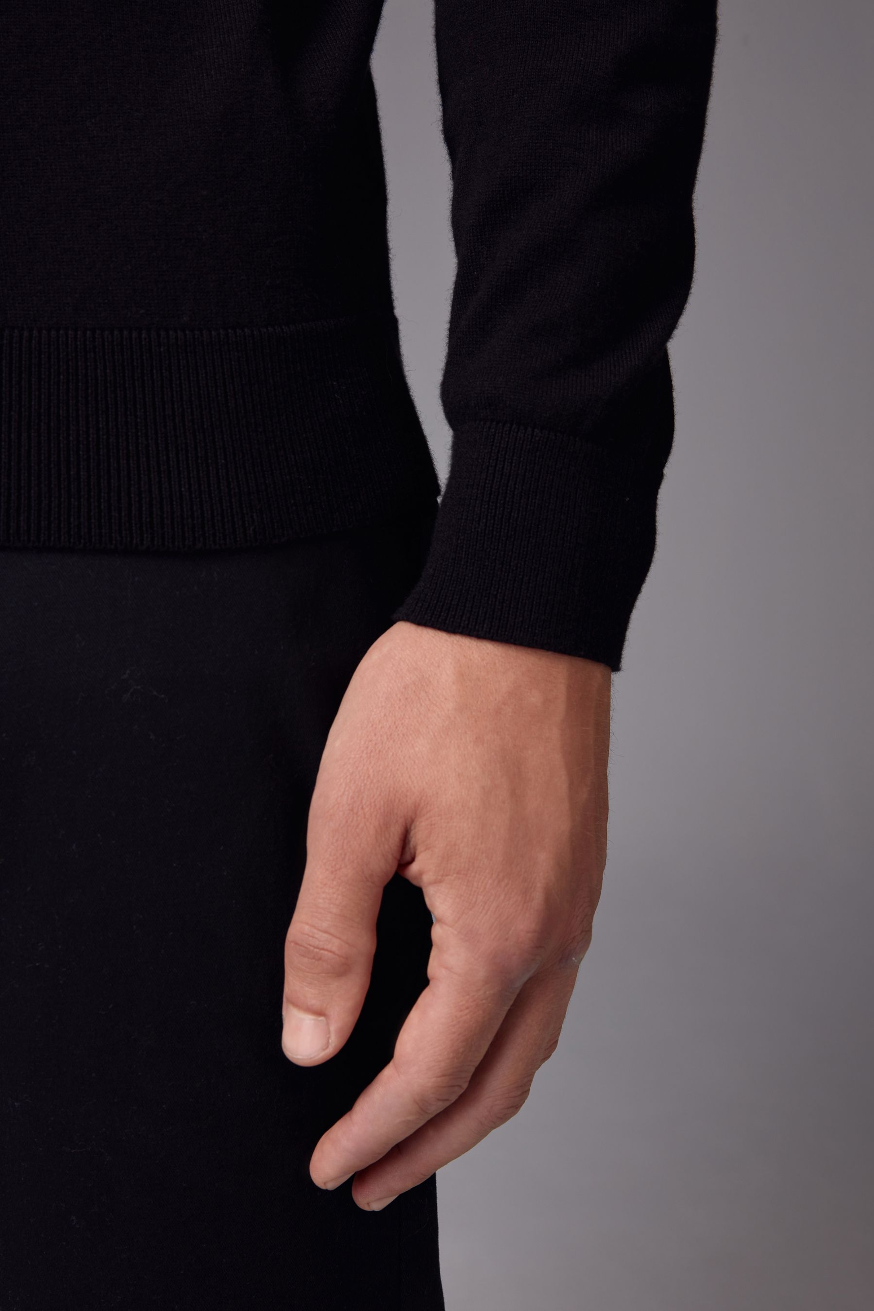 Mens black roll neck online