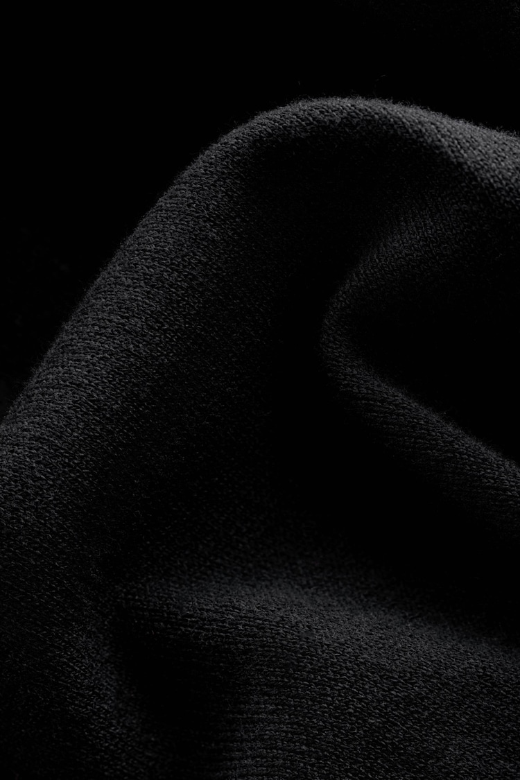 Black Knitted Long Sleeve Polo Shirt - Image 8 of 8