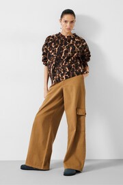 Hush Brown Jess Wide Leg Cargo Trousers - Image 1 of 5