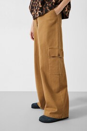 Hush Brown Jess Wide Leg Cargo Trousers - Image 4 of 5