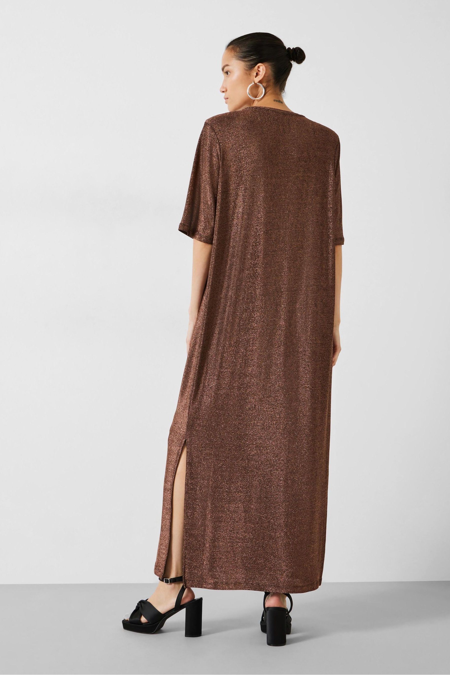 Buy Hush Brown Glitter Maxi T Shirt Dress from Next Luxembourg
