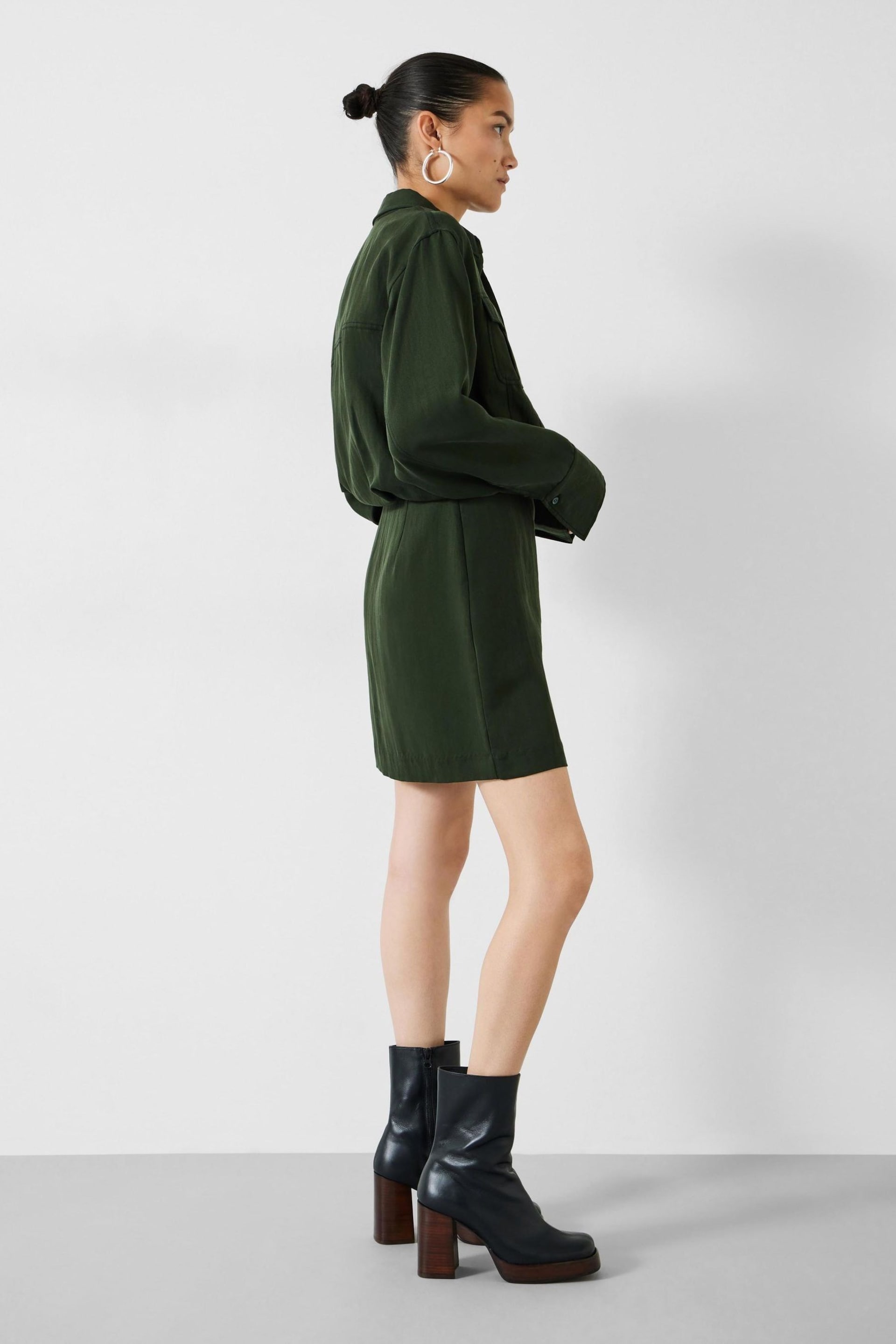 Hush Green Mini Maia Utility Dress - Image 3 of 5
