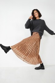 Hush Gold Clio Pleated Sequin Skirt - Image 4 of 5