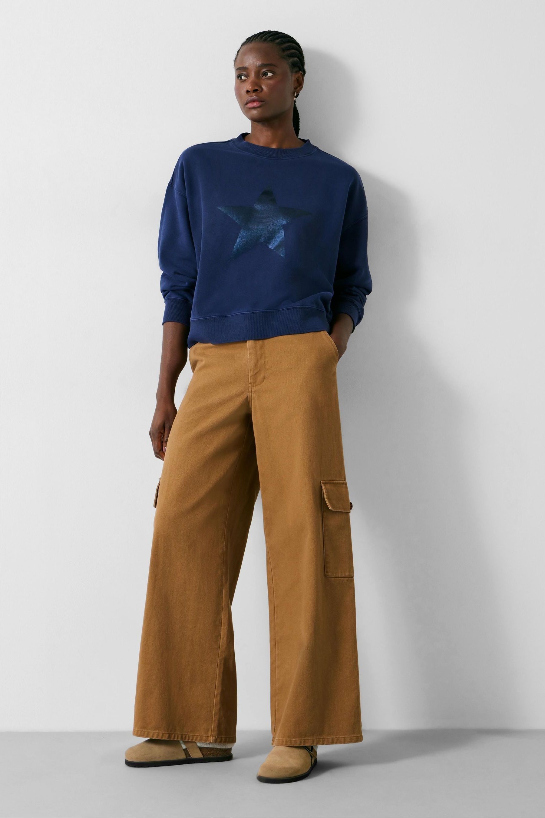 Buy Hush Blue Roxy Metallic Star Sweatshirt from Next Luxembourg