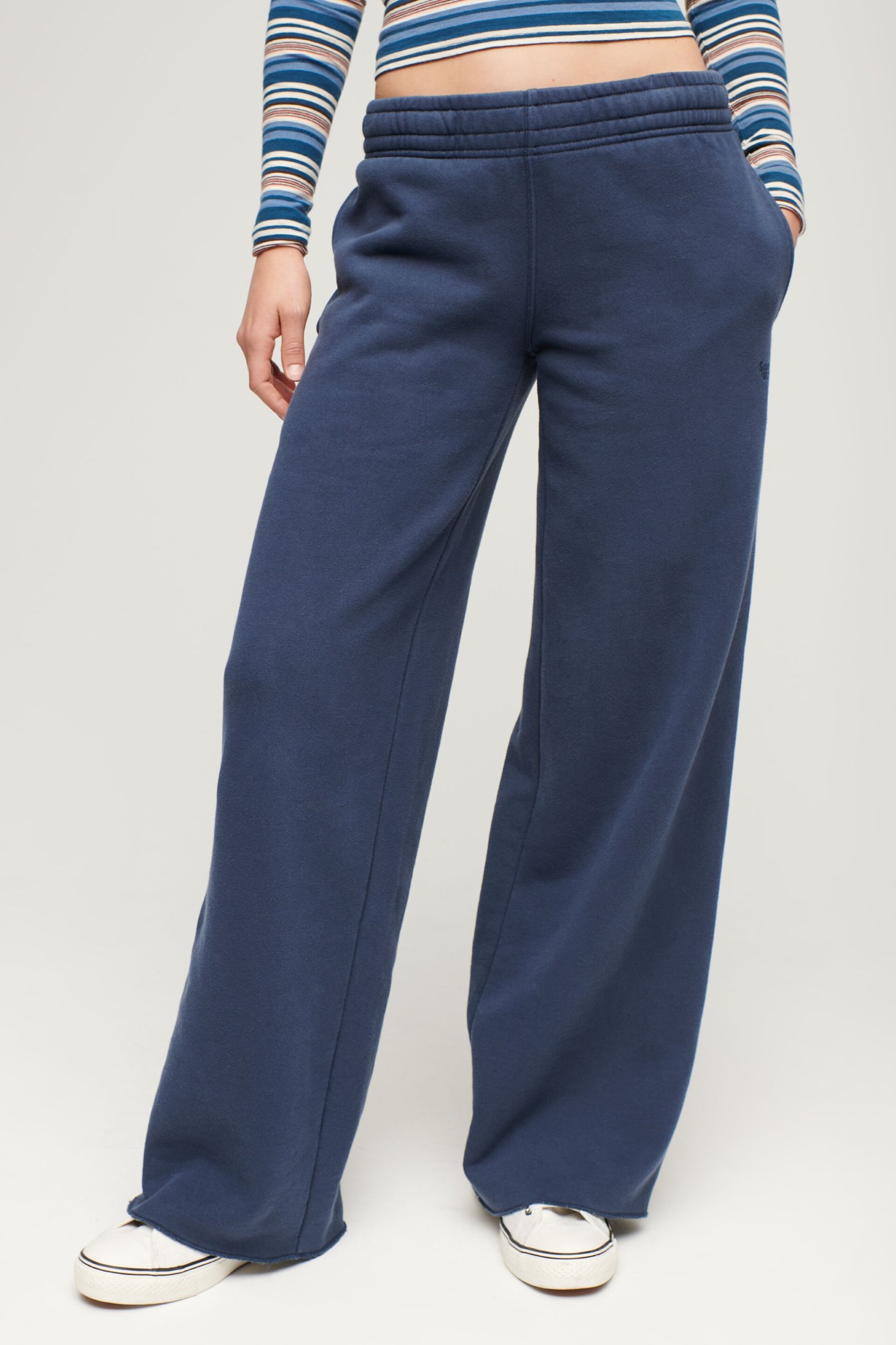 Superdry Blue Wash Straight Joggers - Image 1 of 3