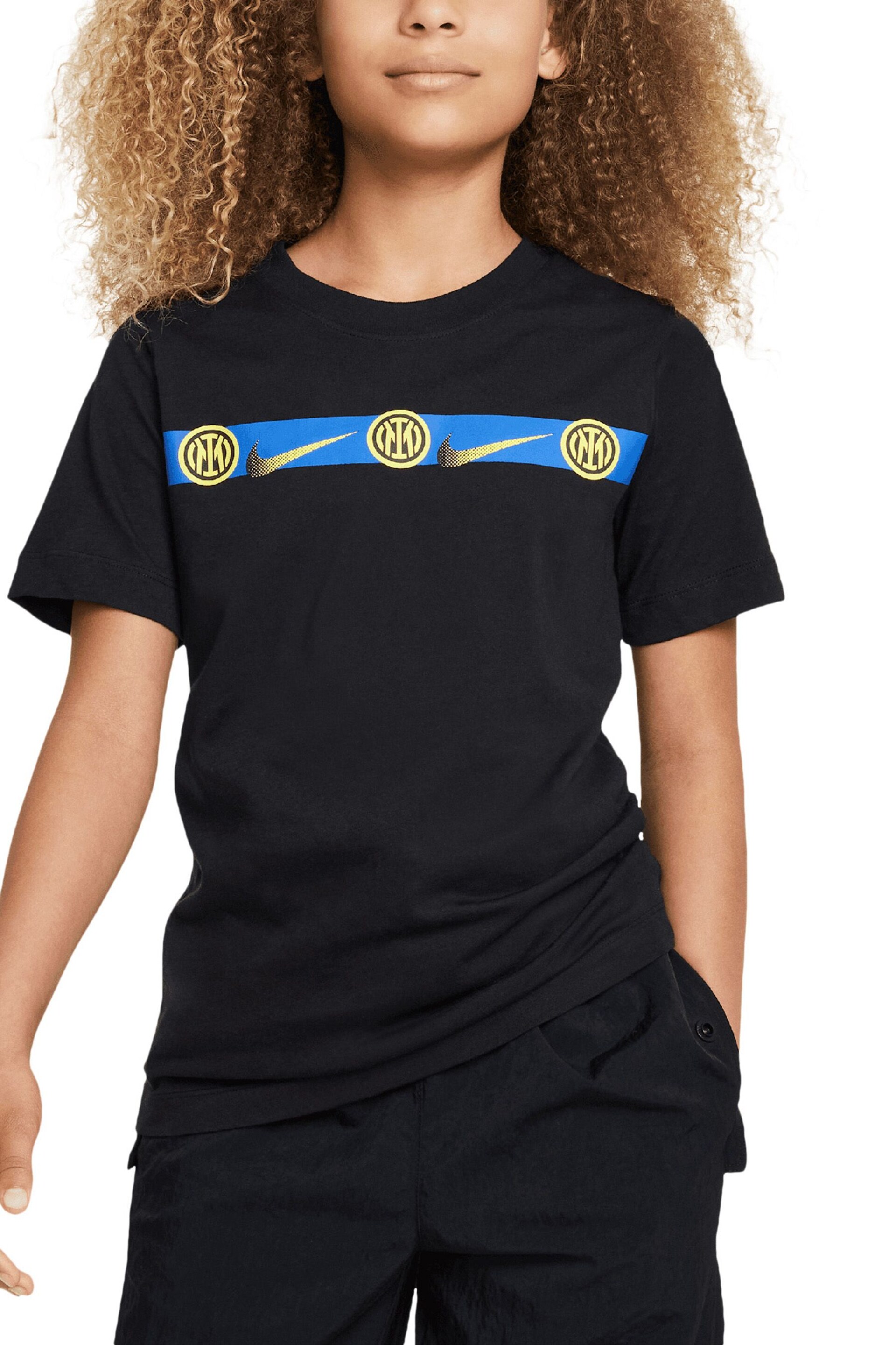 Nike Black Inter Milan Repeat T-Shirt Kids - Image 1 of 2