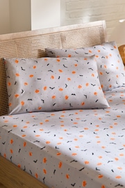 Grey Halloween Fitted Sheet and Pillowcase Set - Image 1 of 1