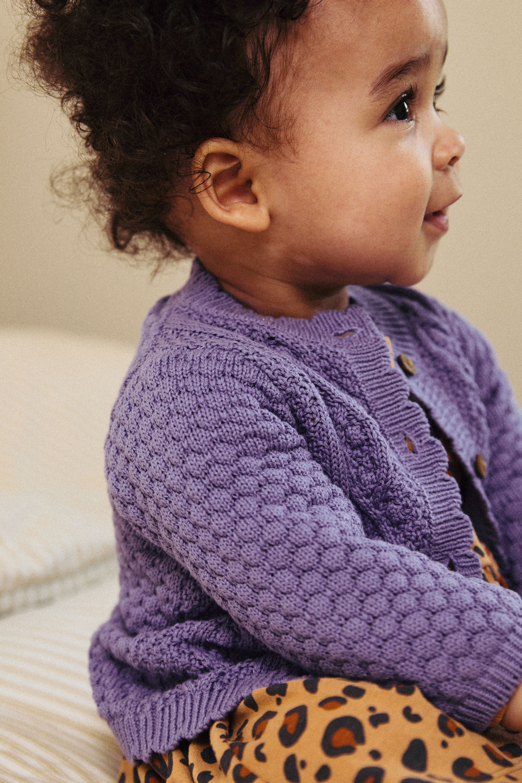 Buy Purple Baby Knitted Bobble 100 Cotton Cardigan 0mths 2yrs from the Next UK online shop