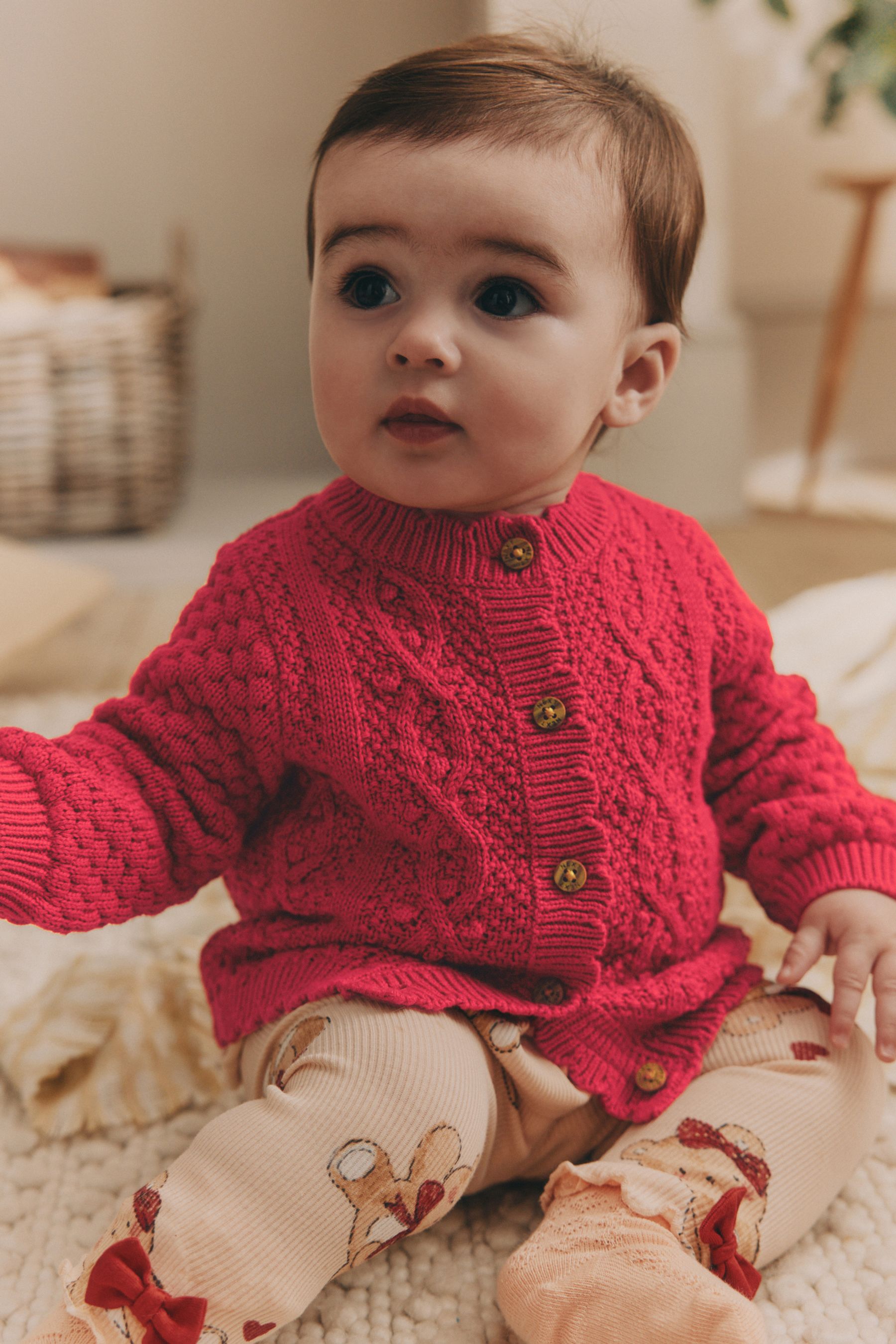 Knitted bobble cardigan on sale