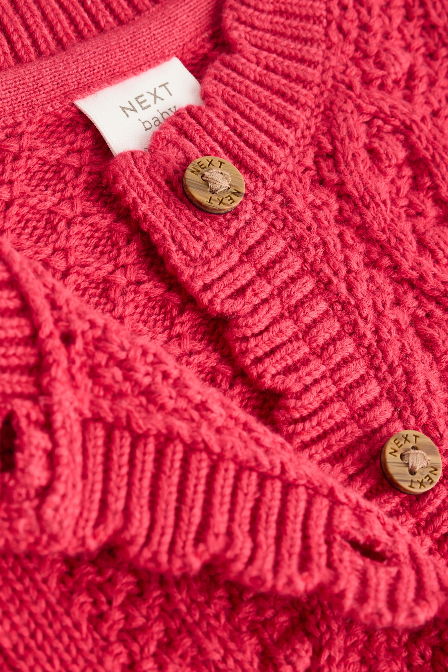 Buy Red Baby Knitted Bobble 100 Cotton Cardigan 0mths 2yrs from Next Luxembourg