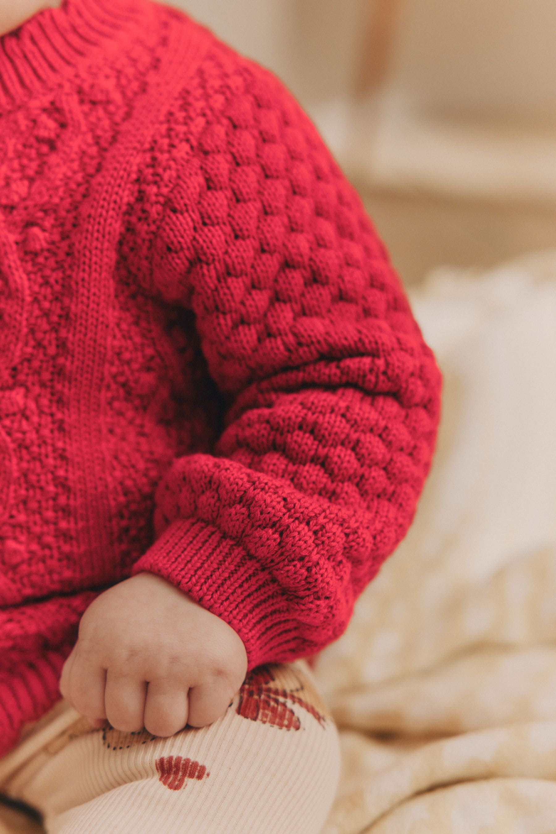 Buy Red Baby Knitted Bobble 100 Cotton Cardigan 0mths 2yrs from Next Luxembourg