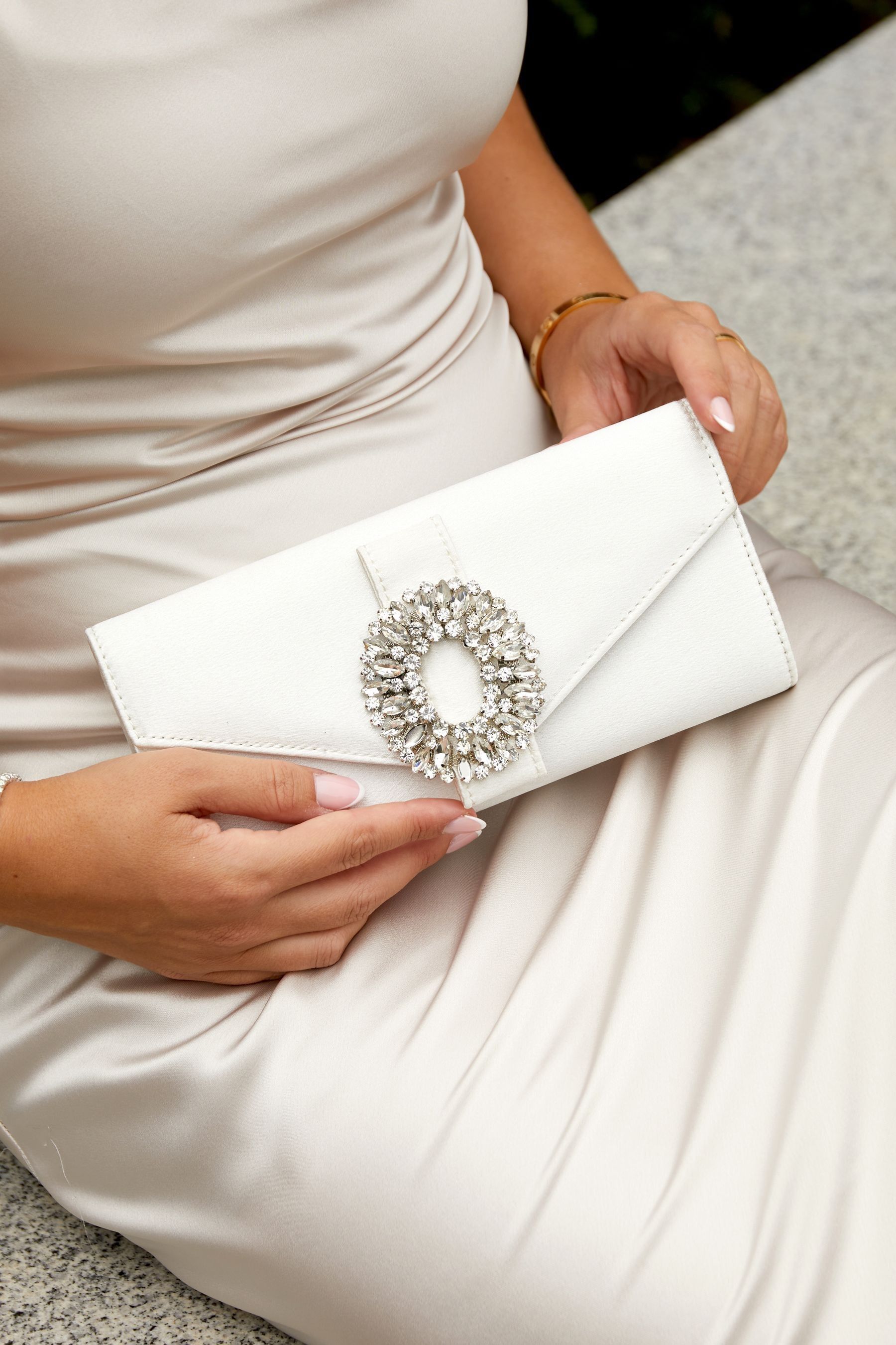 White envelope clutch bag sale