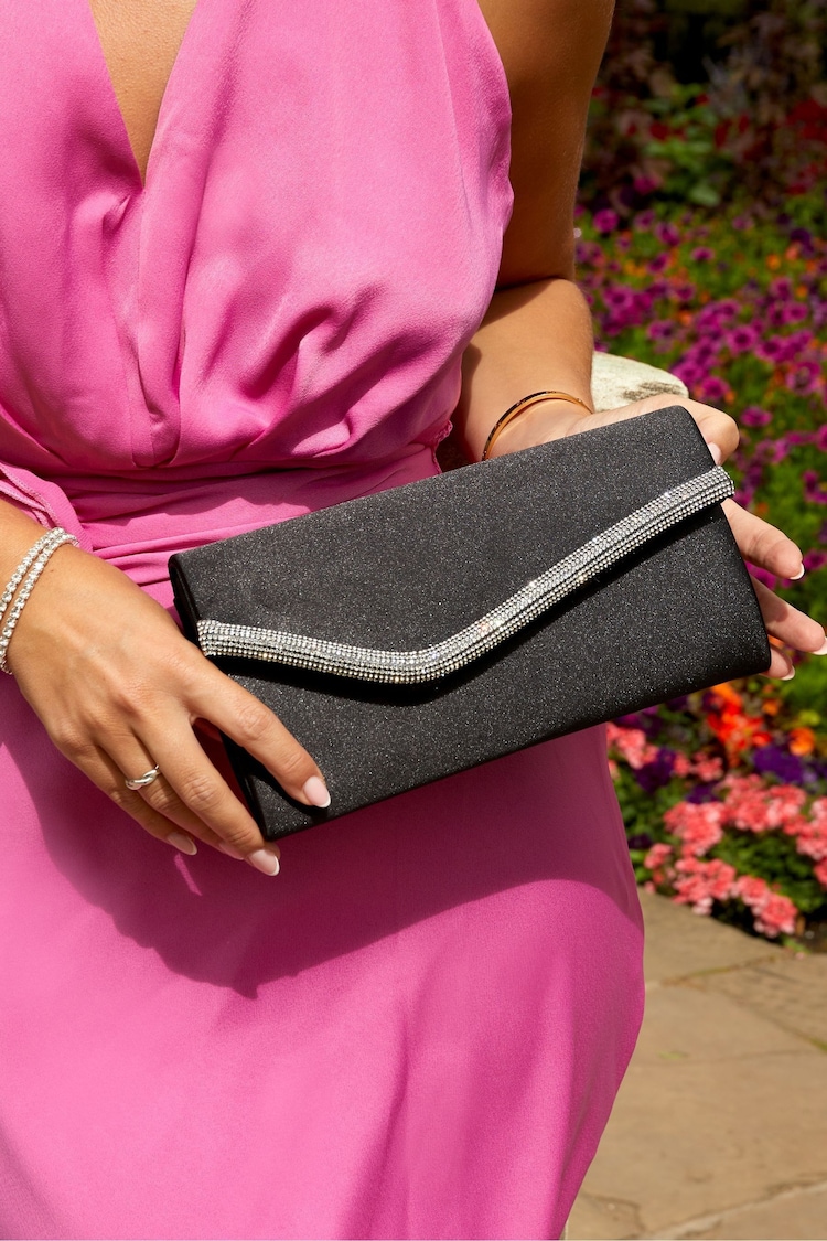 Linzi Black Aveline Envelope Clutch Bag - Image 1 of 2