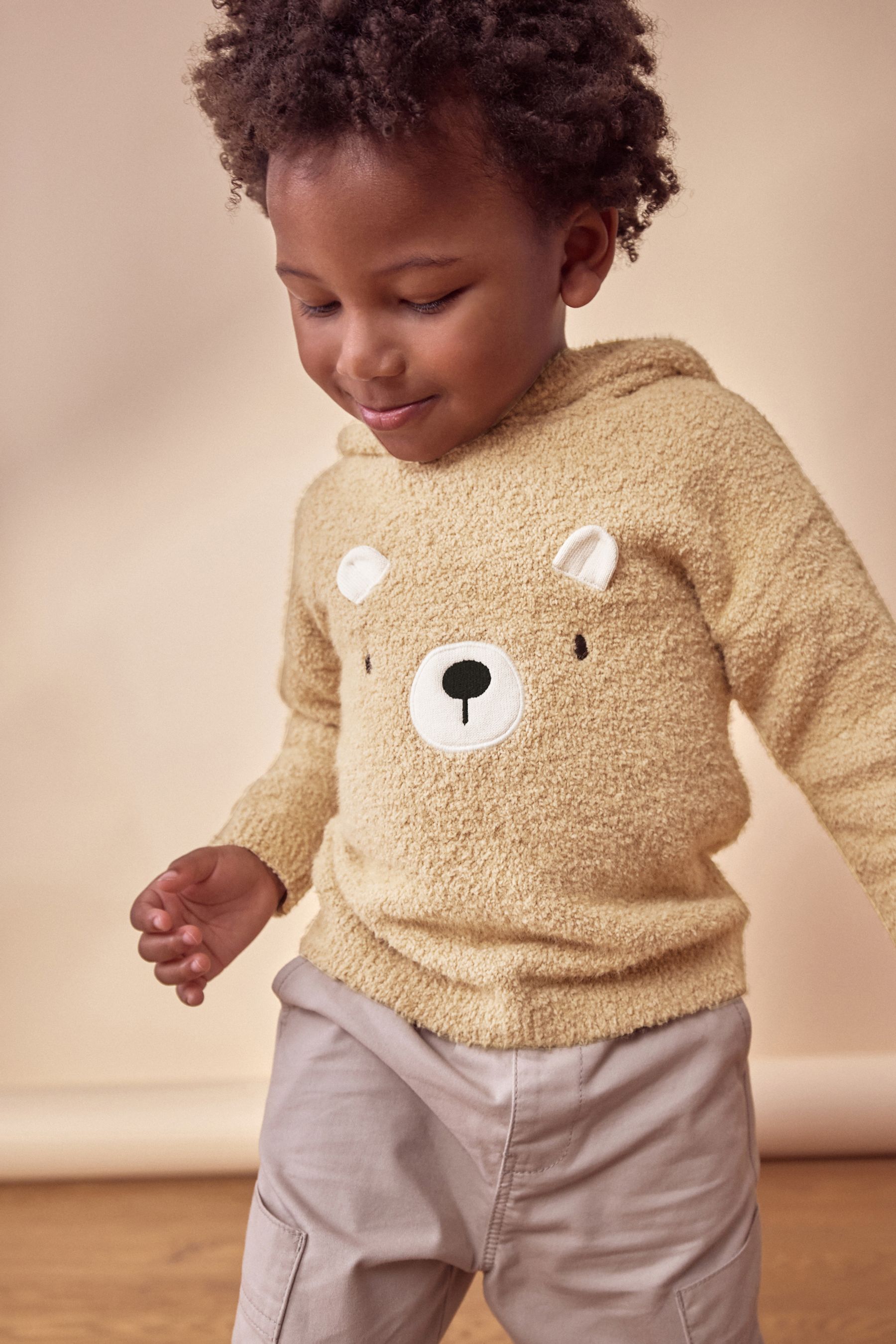 Buy Tan Brown Bear Knitted Hoodie 3mths 7yrs from the Next UK online shop