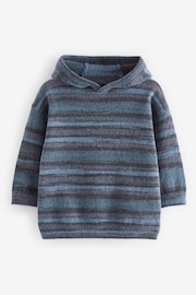 Blue Space Dye Knitted Hoodie (3mths-7yrs) - Image 4 of 6