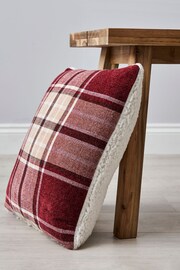 BHS Red Chenille Check with Sherpa Cushion - Image 3 of 5