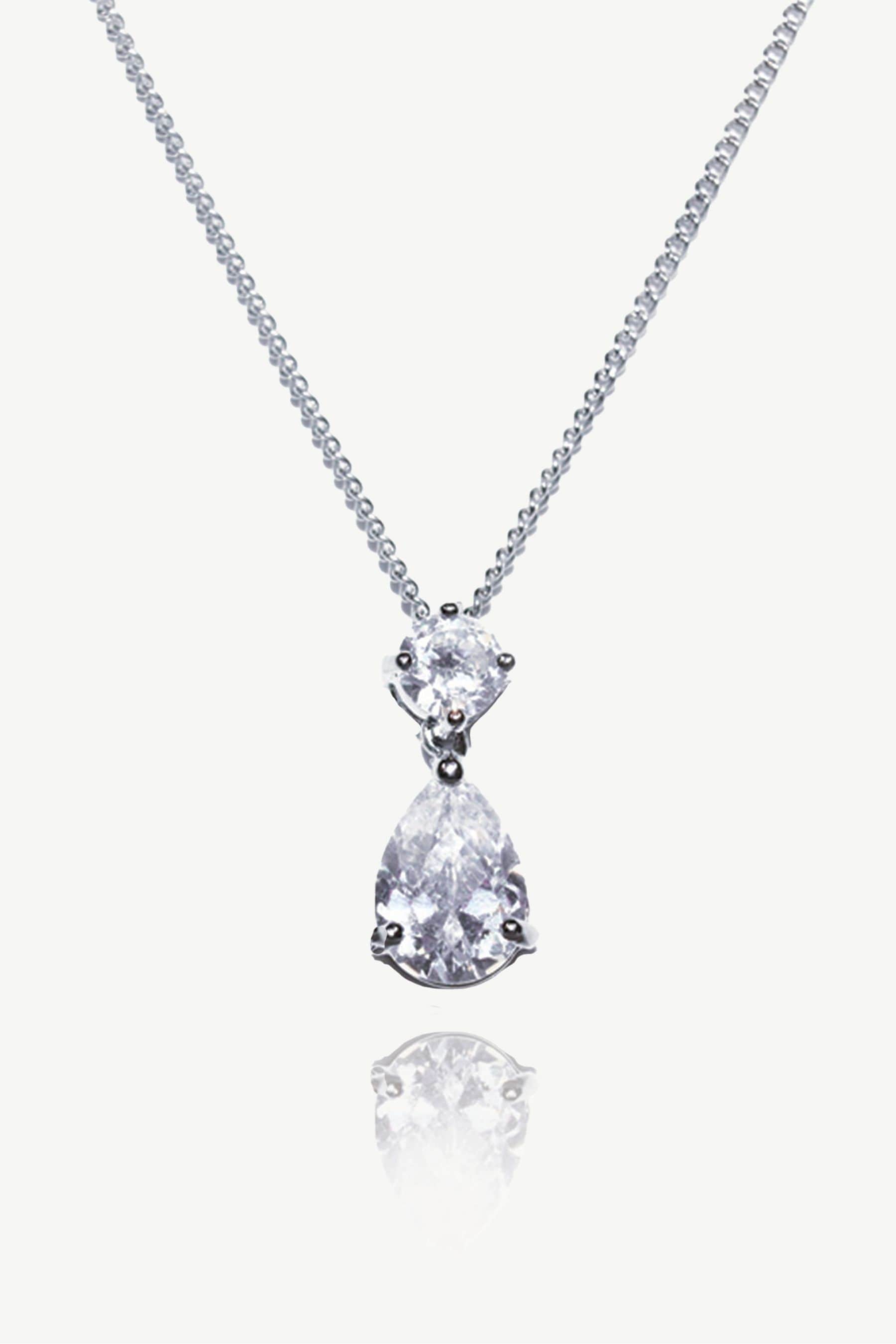 Crystal teardrop necklace deals