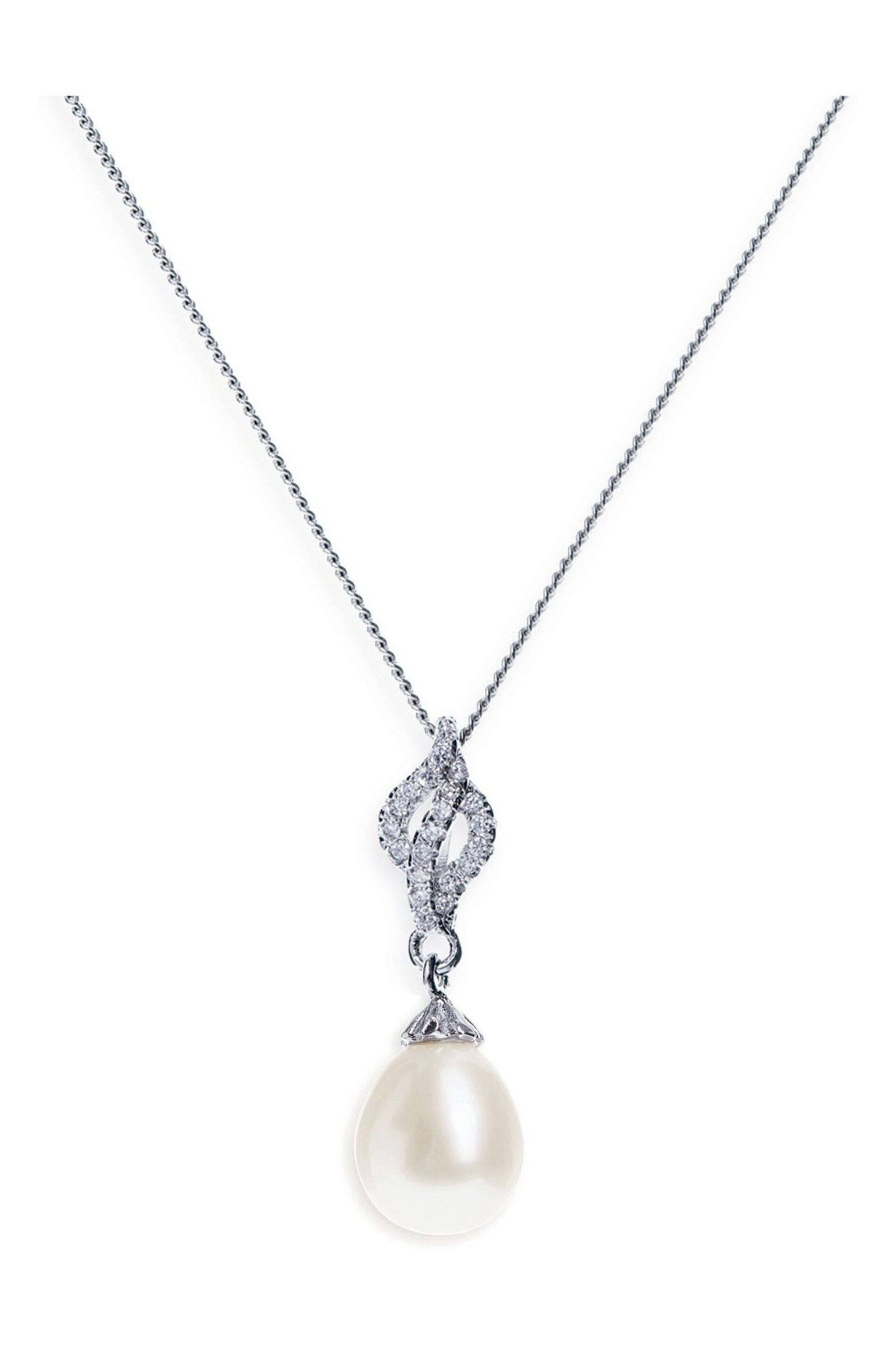 Ivory & Co Silver Lisbon Crystal And Pearl Romantic Pendant - Image 1 of 5