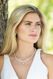 Ivory & Co Silver Imperial Crystal Teardrop Necklace - Image 2 of 4