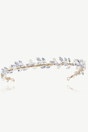 Ivory & Co Gold Moonshine Crystal And Pearl Encrusted Band - Image 1 of 4