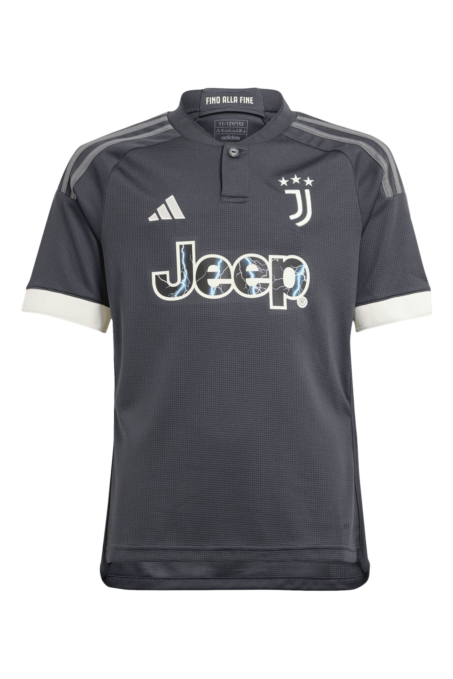 adidas Grey Juventus Third Shirt 2023-24 Kids - Image 2 of 3