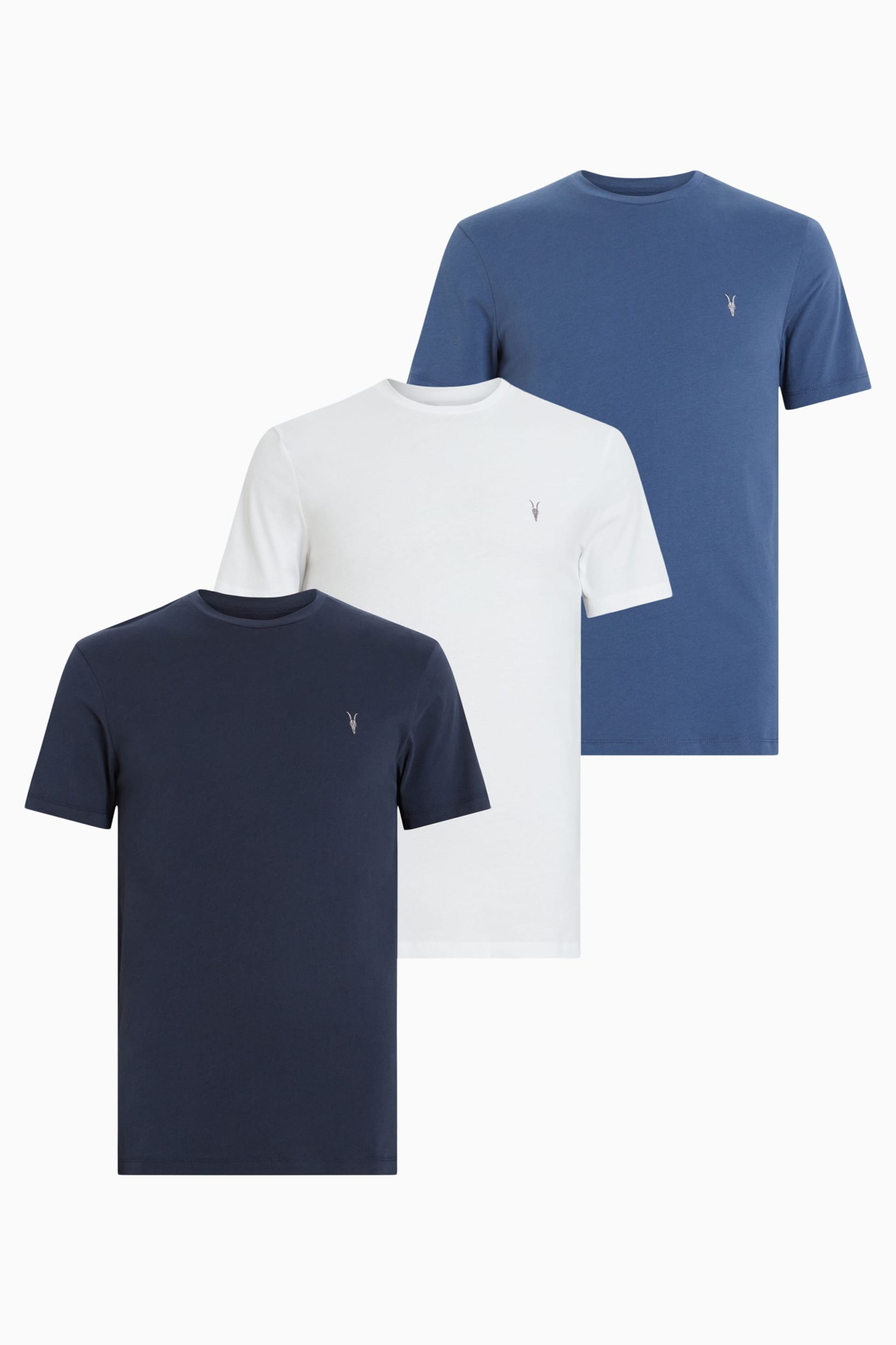 AllSaints Blue Brace T-Shirts 3 Pack - Image 1 of 7