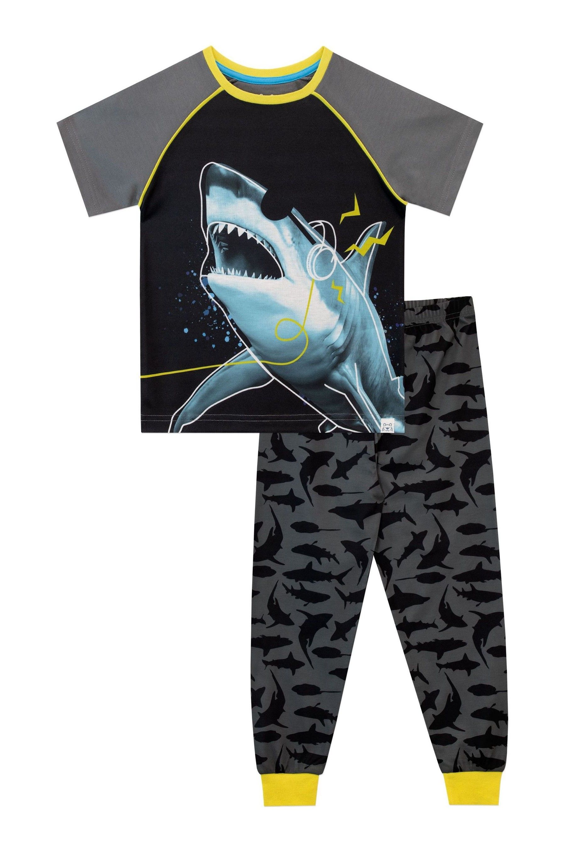 Buy Harry Bear Grey Kids Shark Pyjamas from Next Luxembourg