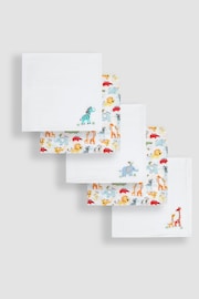 JoJo Maman Bébé Bright Jungle 5-Pack Embroidered Muslin Squares - Image 2 of 2