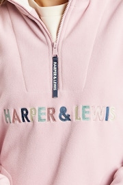 Harper & Lewis Pink Cecily 1/4 Zip Polar Fleece - Image 7 of 9