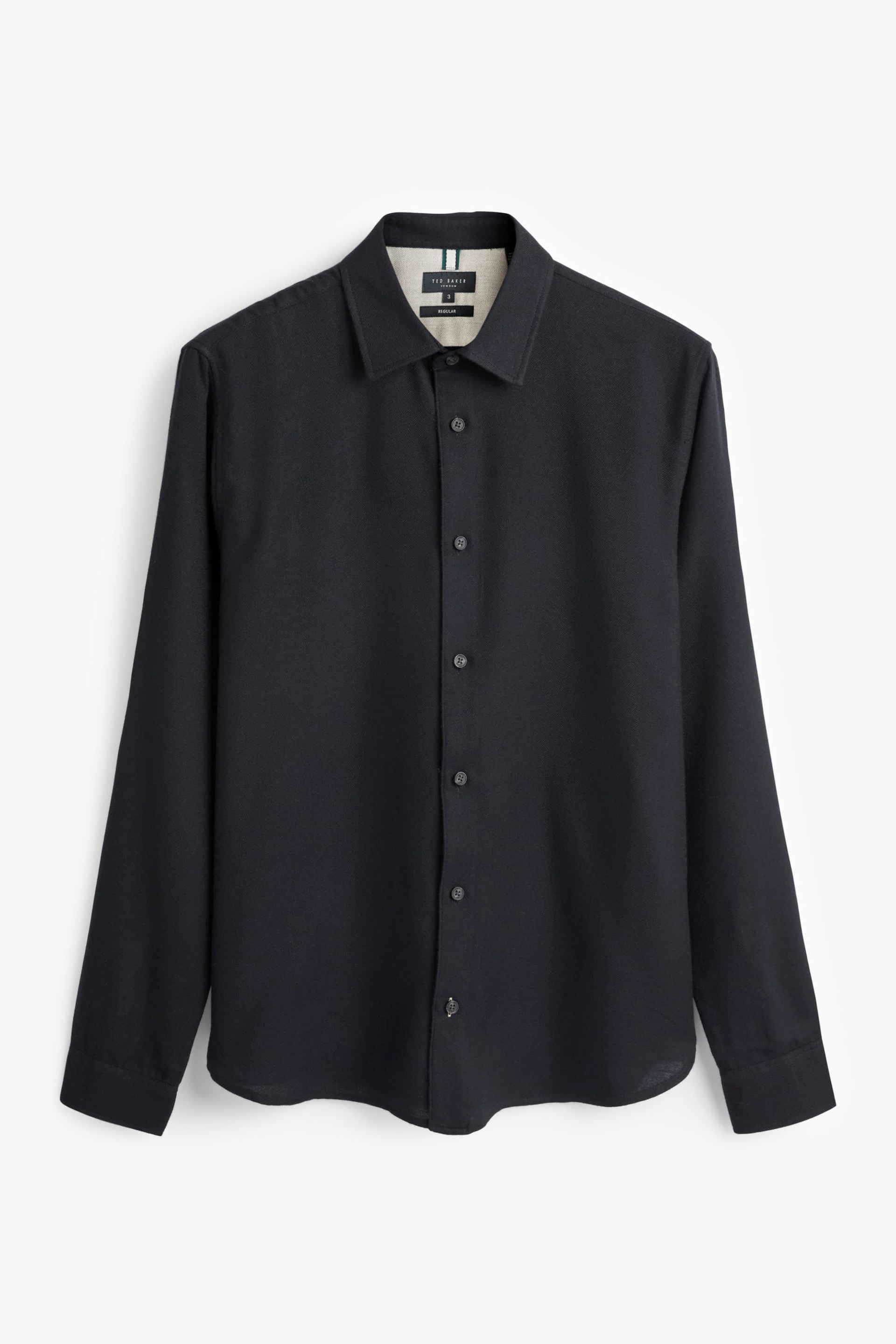 Ted Baker Black Lightweight Narni Twill Flannel Shirt - Image 2 of 2