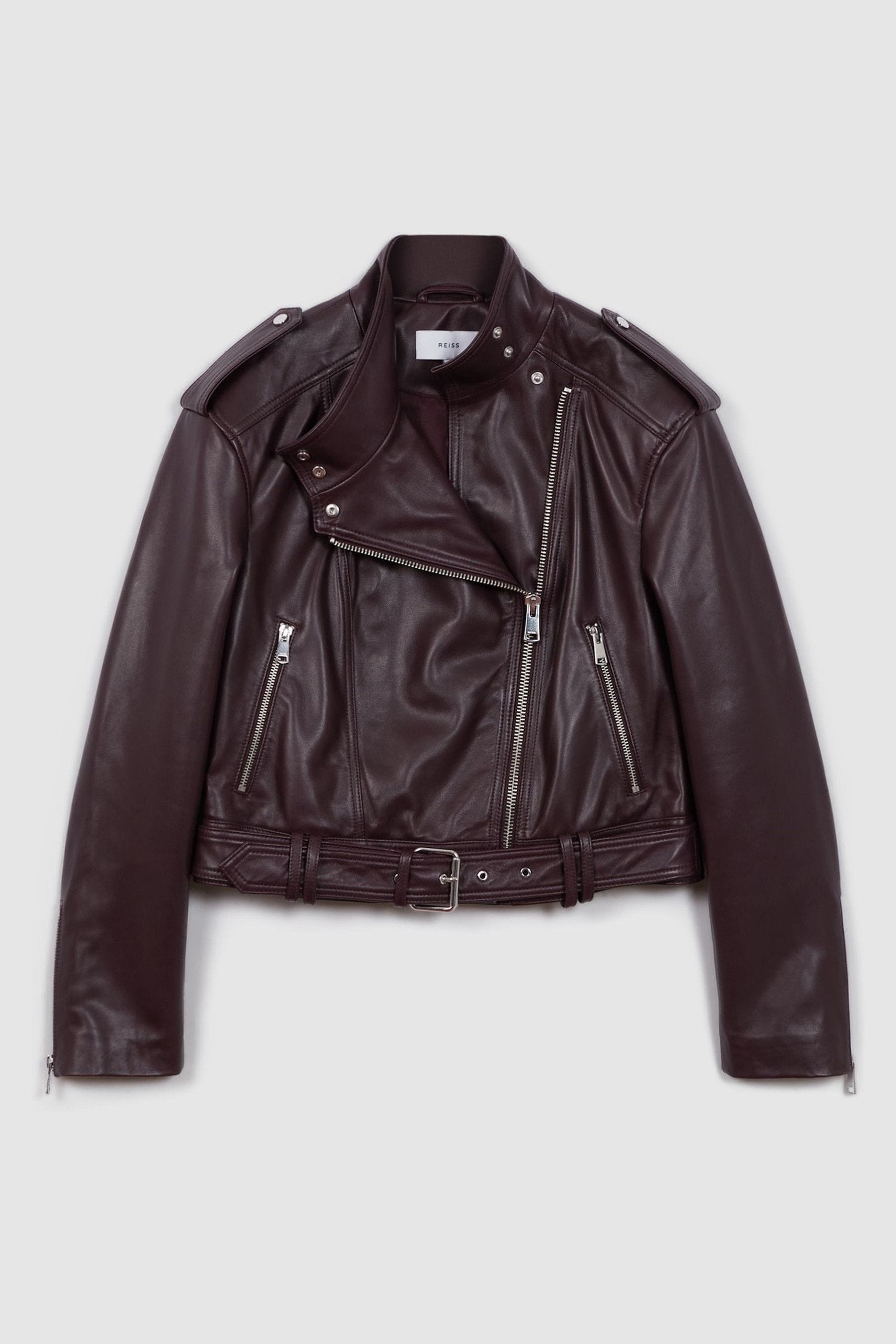 Berry biker jacket deals